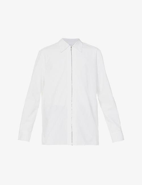 GIVENCHY: Zipped branded-hardware relaxed-fit cotton shirt