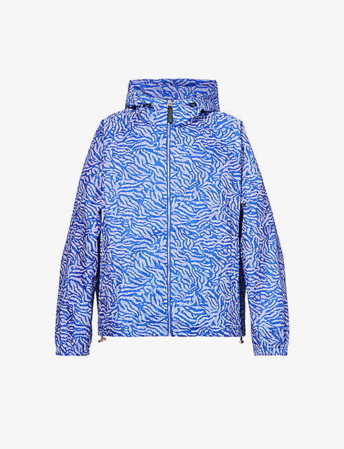 GIVENCHY: Graphic-print branded-trim oversized-fit shell jacket