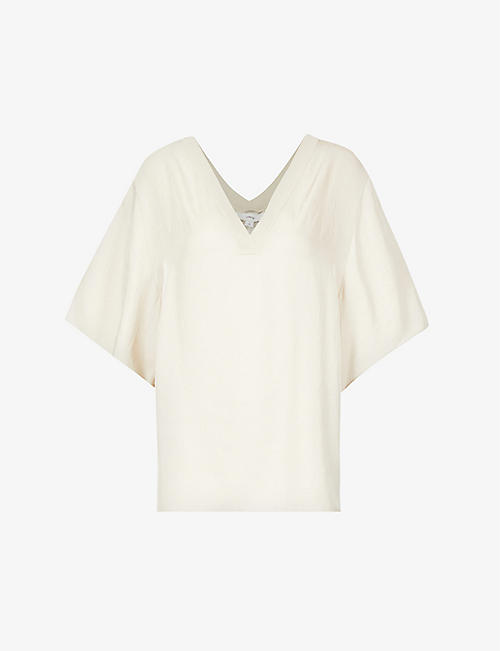 VINCE: V-neck relaxed-fit woven top