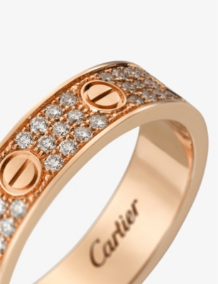 Shop Cartier Womens Rose Gold Love 18ct Rose-gold And 88 Brilliant-cut Diamond Ring