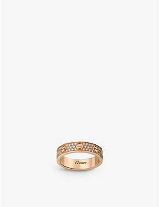 CARTIER: LOVE 18ct rose-gold and 0.31ct brilliant-cut diamond ring