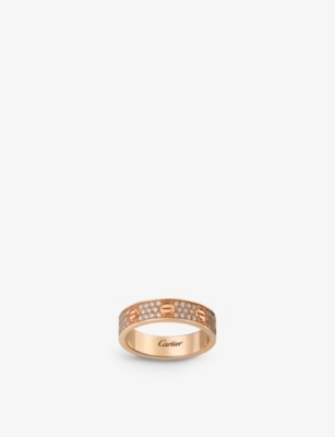 Cartier Womens Rose Gold Love 18ct Rose-gold And 88 Brilliant-cut Diamond Ring