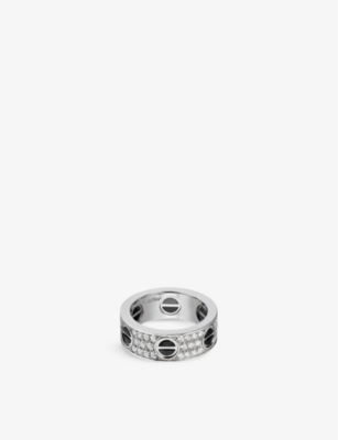 CARTIER CARTIER WOMENS WHITE GOLD LOVE 18CT WHITE-GOLD CERAMIC AND 66 BRILLIANT-CUT DIAMOND RING,56880589