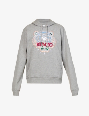 Tiger Icon brand-embroidered kangaroo-pocket cotton-jersey hoody