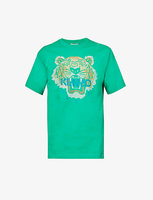KENZO: Tiger brand-print cotton T-shirt