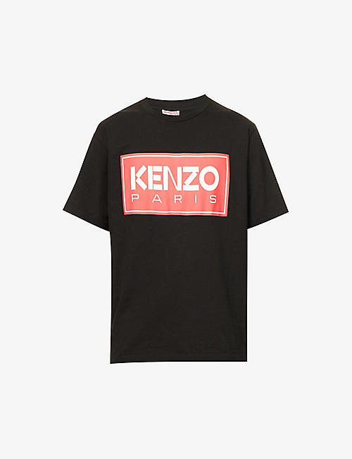 KENZO：徽标印花圆领常规版型平纹针织棉 T 恤