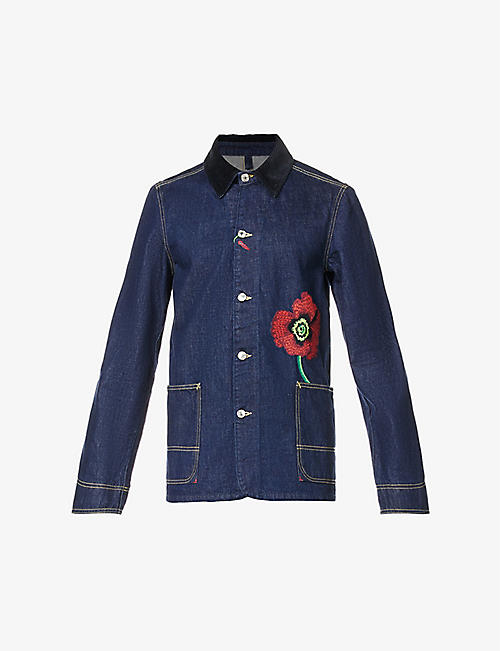 KENZO: Poppy brand-patch regular-fit denim jacket