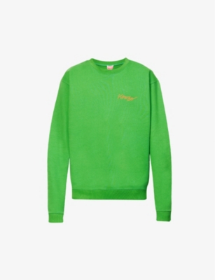 Flower-print boxy-fit cotton-jersey sweatshirt