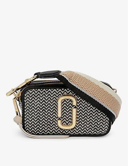 MARC JACOBS: The Snapshot woven and leather cross-body bag
