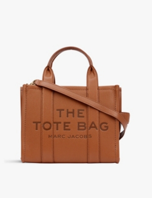 Shop Marc Jacobs The Leather Small Tote Bag In Tan