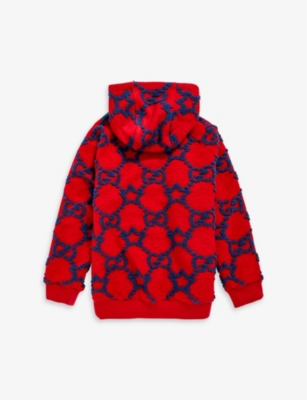 GUCCI Logo-embroidered half-zip woven-knit hoody 8-12 years