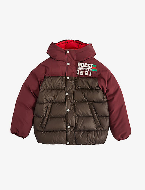 GUCCI: Quilted brand-embroidered shell-down jacket 4-12 years