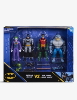 BATMAN: DC Batman and Robin Vs. The Joker and King Shark toy figure set