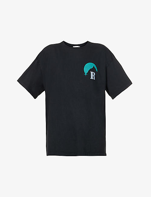 RHUDE: Moonlight graphic-print oversized-fit cotton-jersey T-shirt