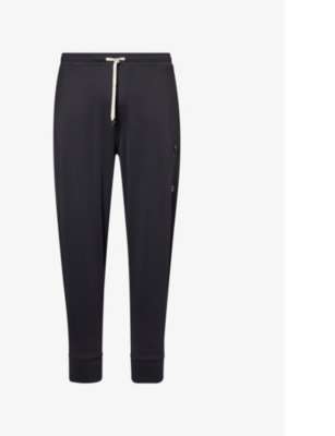 Vuori Sunday Brand-print Recycled-polyester Stretch Jogging Bottoms In Black