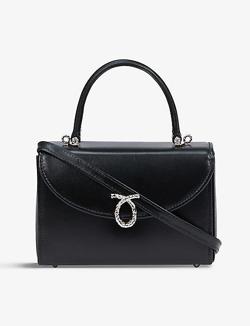LAUNER: Iris leather top-handle bag