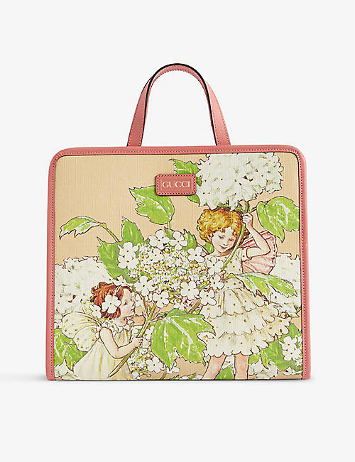 GUCCI: Fairy-print canvas top-handle bag