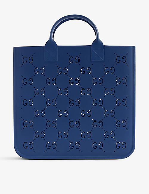 GUCCI: Perforated rubber tote bag