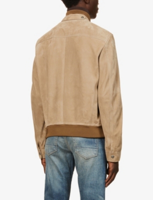 TOM FORD Funnel-neck relaxed-fit suede bomber jacket