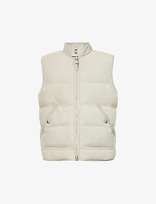 TOM FORD: Padded relaxed-fit suede-down gilet