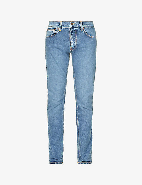 NUDIE JEANS: Grim Tim mid-rise stretch-denim jeans