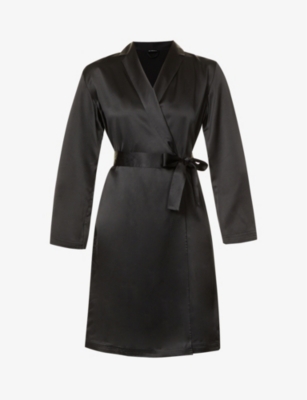 LA PERLA BELTED REGULAR-FIT SILK-SATIN dressing gown