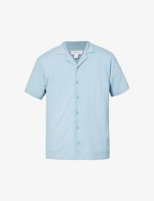 SUNSPEL: Riviera camp collar cotton-jersey polo shirt