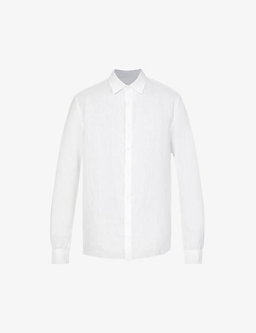 SUNSPEL: Semi-sheer long-sleeve regular-fit linen shirt