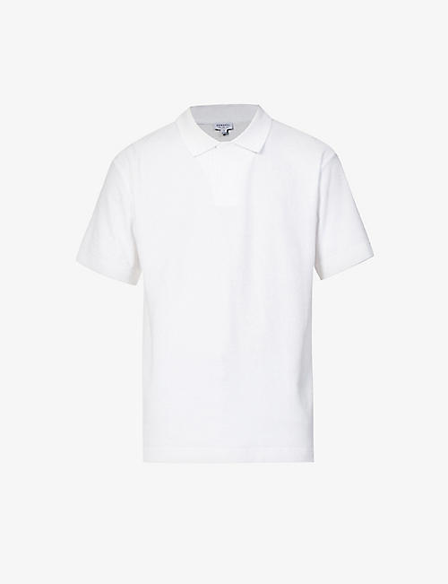SUNSPEL: Towelling ribbed-collar cotton-terry polo shirt