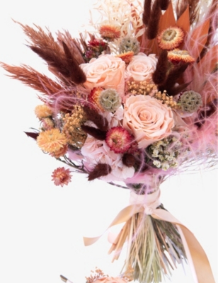 YOUR LONDON FLORIST: Burnt Orange dried bride’s bouquet and buttonhole set
