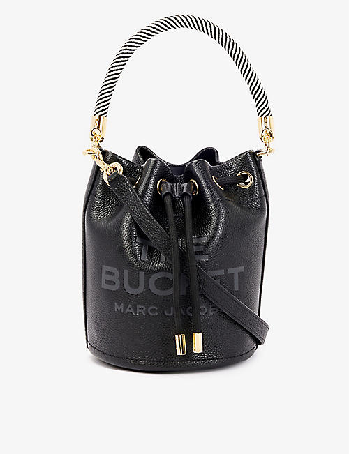 MARC JACOBS: Logo-embossed leather bucket bag