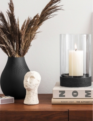 VILLEROY & BOCH: Rock medium glass candle holder 20cm