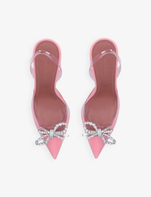 AMINA MUADDI Rosie Glass crystal-embellished sling-back PVC courts