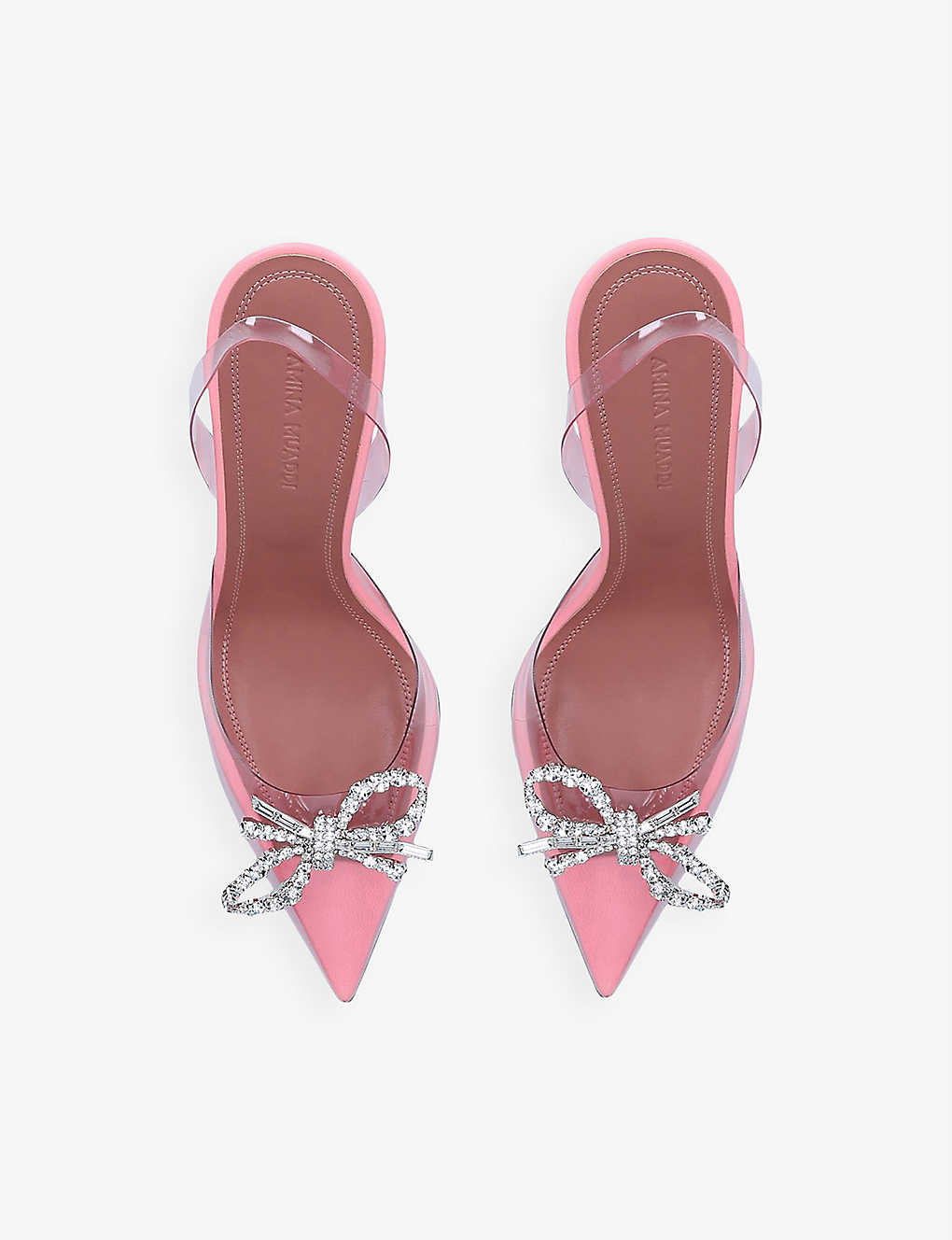 AMINA MUADDI Rosie Glass crystal-embellished sling-back PVC courts