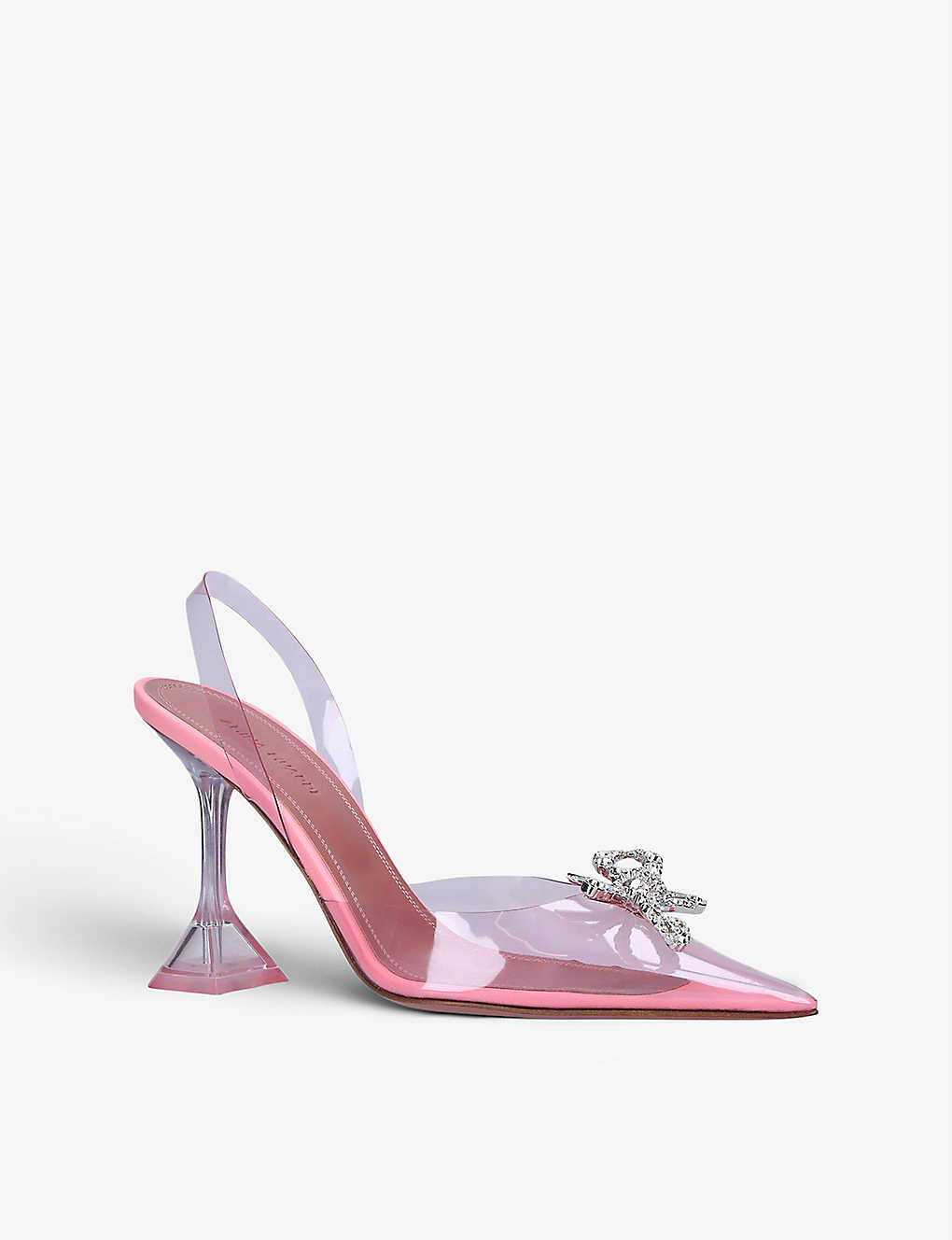 AMINA MUADDI Rosie Glass crystal-embellished sling-back PVC courts