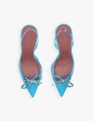 AMINA MUADDI Rosie Glass crystal-embellished sling-back PVC courts