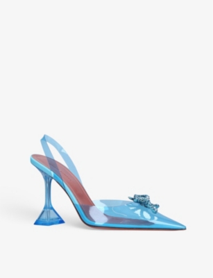 AMINA MUADDI Rosie Glass crystal-embellished sling-back PVC courts