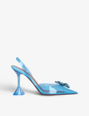 AMINA MUADDI Rosie Glass crystal-embellished sling-back PVC courts