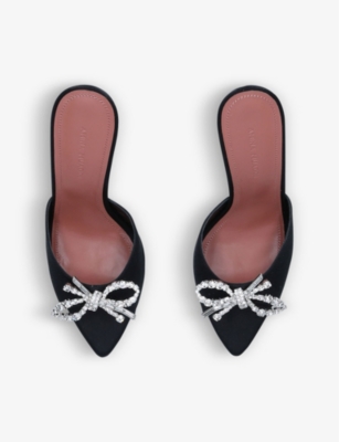 AMINA MUADDI: Rosie crystal-embellished satin slingback courts