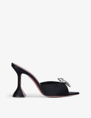 AMINA MUADDI: Rosie crystal-embellished satin slingback courts