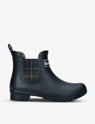 Shop Barbour Womens Black Kingham Rubber Wellington Boots