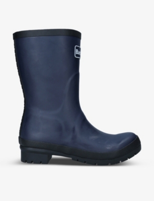 Barbour Banbury Logo-print Mid-cut Wellington Boots In Navy