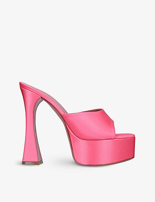 AMINA MUADDI: Dalida leather heeled platform sandals
