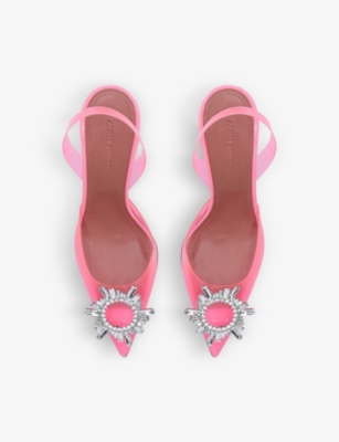 AMINA MUADDI Begum Glass crystal-embellished PVC courts