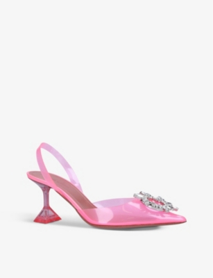 AMINA MUADDI Begum Glass crystal-embellished PVC courts