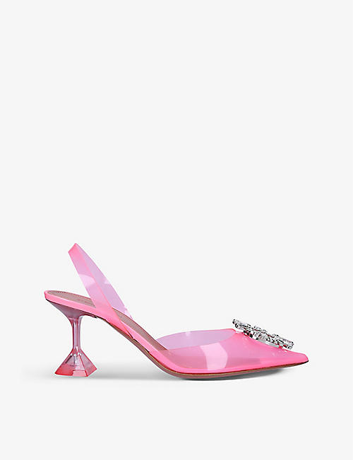 AMINA MUADDI：Begum Glass 水晶装饰 PVC 宫廷鞋