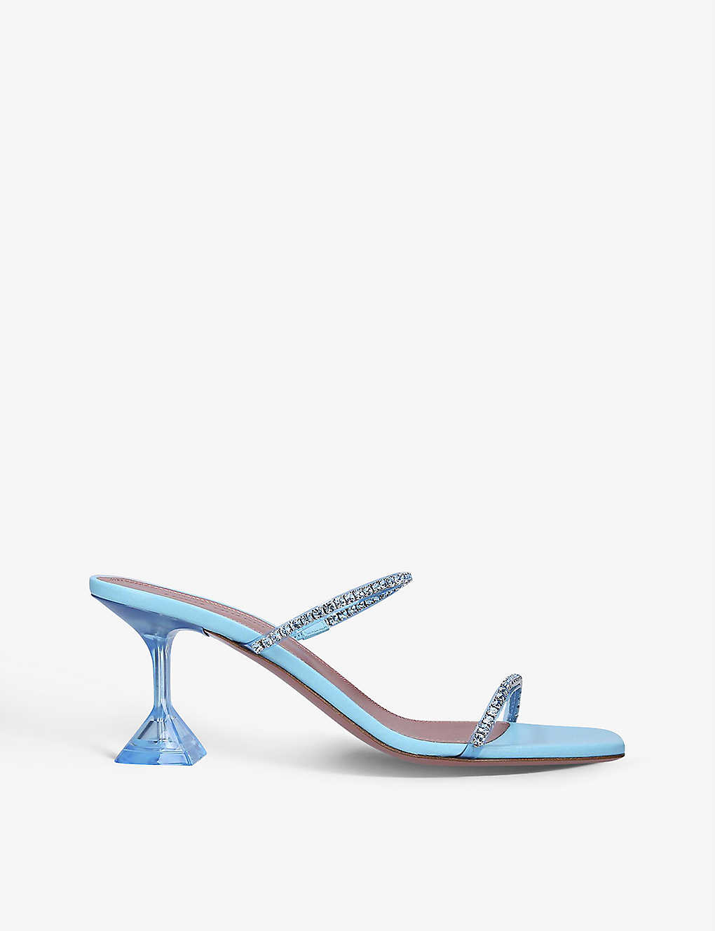 AMINA MUADDI Gilda crystal-embellished satin heeled mules