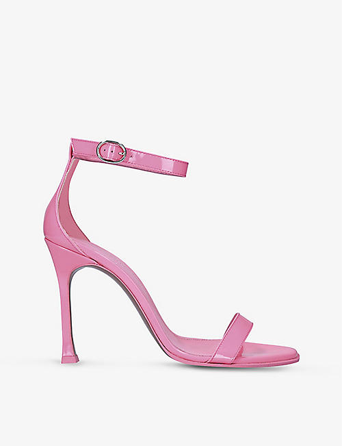 AMINA MUADDI: Kim 105 patent leather heeled sandals