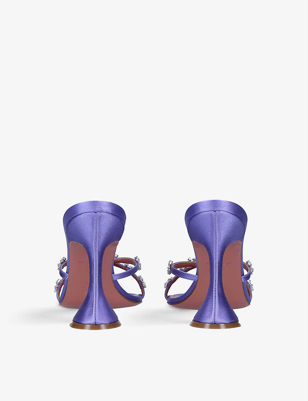 AMINA MUADDI Lily crystal-embellished satin heeled mules