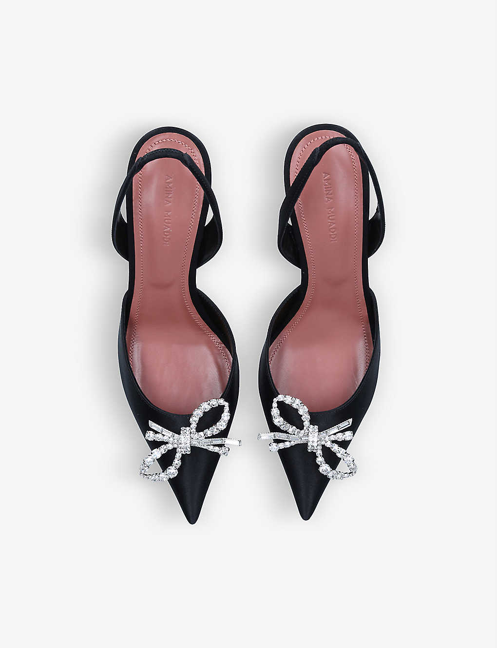 AMINA MUADDI Rosie 60 crystal-embellished leather sling-back courts